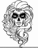 Skulls Mandala Lady Ausmalbilder Ausmalen Malvorlagen Muertos Langes Schädel Gesicht Blumen Schablone Mandalas Imagem Mädchen Erwachsenen Motive Zeichen sketch template