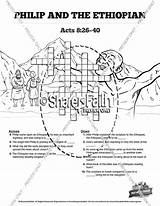 Sunday School Ethiopian Philip Eunuch Coloring Acts Sharefaith Puzzles Pages Crossword Church Websites Graphics Printable sketch template