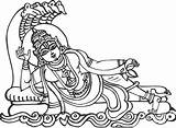 Vishnu Coloring Pages Clipart Lord God Hindu Kids Trending Days Last sketch template