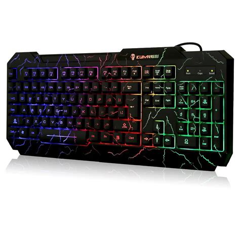 kuiyn crack rainbow backlit keyboard colorful led illuminated gaming pc