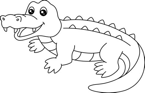 crocodile coloring page isolated  kids  vector art  vecteezy