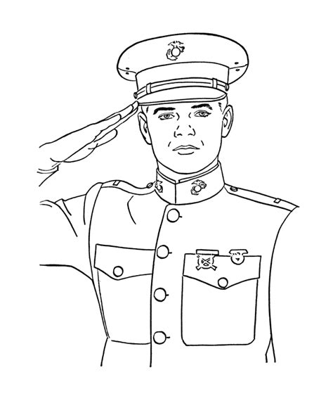 usa printables armed forces day coloring pages marine  dress
