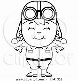 Pilot Girl Clipart Coloring Aviator Cartoon Happy Outlined Vector Cory Thoman Angry Regarding Notes 2021 Clipartof sketch template