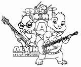 Alvin Chipmunks Coloring Pages Simon Theodore Playing Chip Road Instruments Band Print Drawing Sheets Printable Cartoon Kids Pages2color Movie Musical sketch template