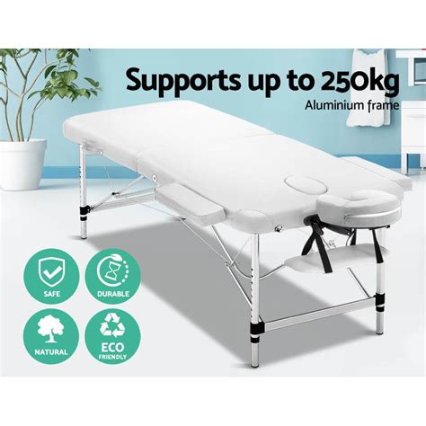 Zenses 75cm Wide Portable Aluminium Massage Table Two Fold