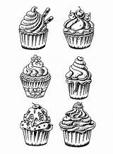 Cup Muffin Stampare Adulti Adultos Cibo Gateaux Gateau Justcolor Colorato Yellowimages sketch template
