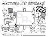 Birthday Painting Party sketch template