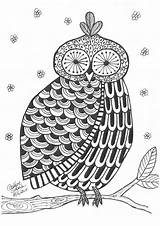 Owl Doodle sketch template