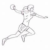Balonmano Deporte Jugador Handball Dibujado Vexels sketch template