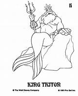 Mermaid Little Coloring Triton King Pages Disney Characters Walt Cards Collectible Story Resolution Ariel Visit Color sketch template