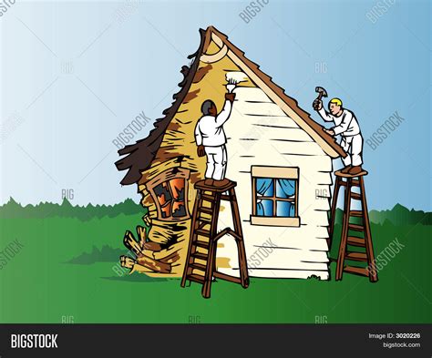 rebuilding house vector photo  trial bigstock