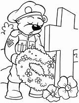 Remembrance Coloring Pages Memorial Soldier Animal sketch template
