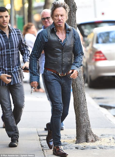 mickey rourke wears fabulous hairpiece as he heads to lunch in new york
