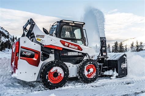 snow approaches bobcat introduces ultra durable snowblower  skid steer operations