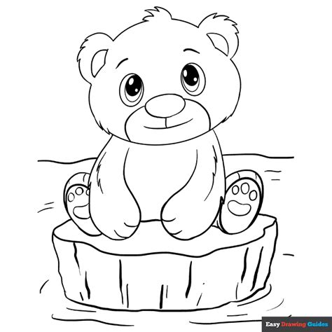 polar bear cub coloring page easy drawing guides