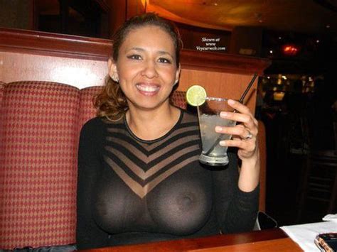 sdinner out with the hotwife and her braless tits in a