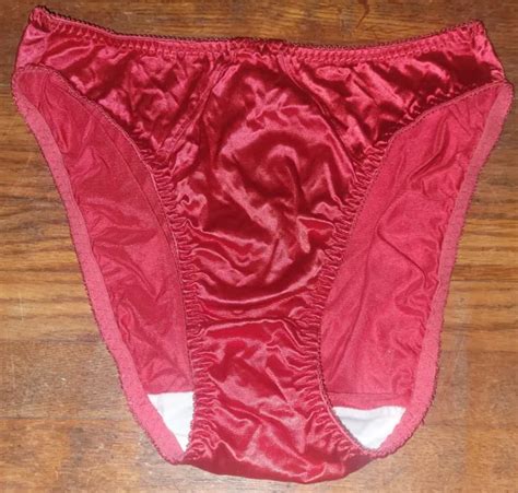 vintage red delicates second skin satin bikini panties liquid wet 6 m