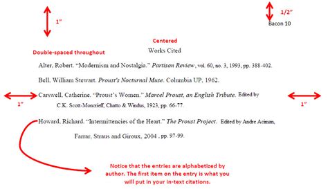 sample research paper works cited page