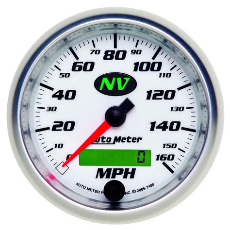 autometer white     mph nv electric speedometer gauge