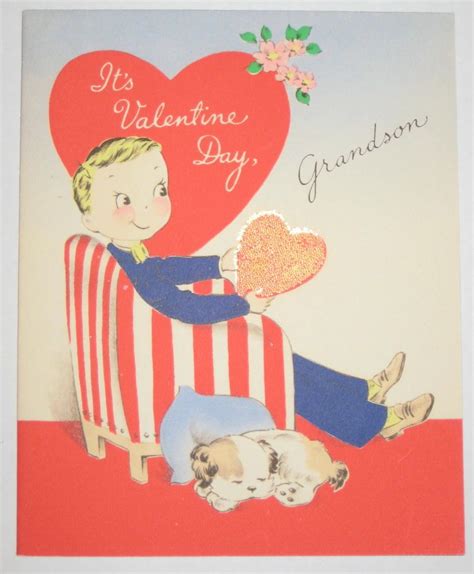 valentine day grandson vintage stanley usa dayton valentine card
