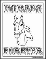 Coloring Horse Head Pages Printable Horses Forever Color Riding Message Sheet Cowboy Hang Room Colorwithfuzzy sketch template