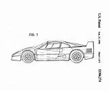 F40 Ferrari Patent sketch template
