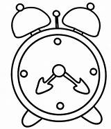 Clock Alarm Coloring Draw Pages sketch template