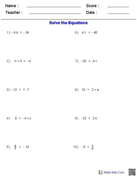 pre algebra worksheets equations worksheets pre algebra worksheets