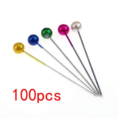 buy 100pcs 4cm sewing head pin round pearl straight pins stainless steel pvc