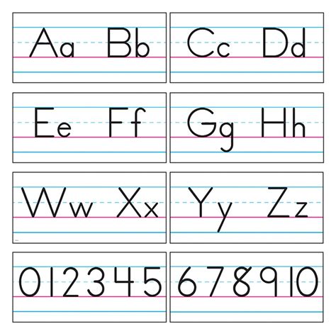 basic alphabet zaner bloser manuscript bulletin board set