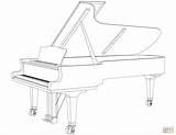 Piano Coloring Grand Pages Printable Drawing Instruments Musical Skip Main Music sketch template