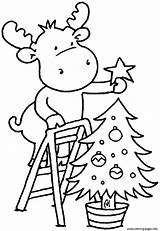 Coloring Christmas Pages Tree Printable sketch template