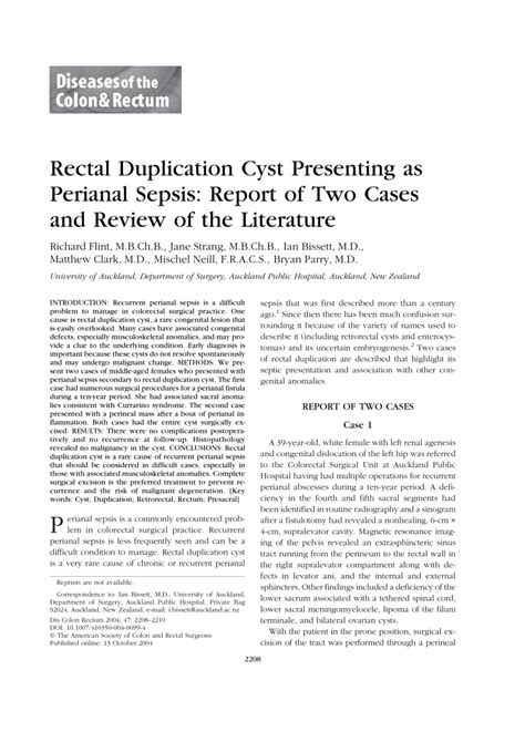 pdf rectal duplication cyst presenting as perianal sepsis report of