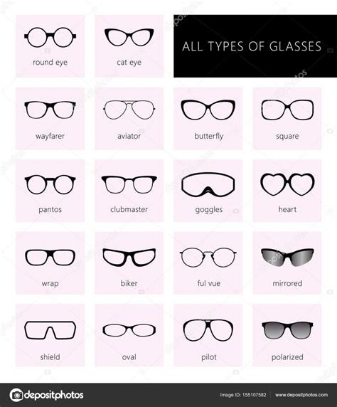 All Types Of Glasses Stock Vector By © 155107582
