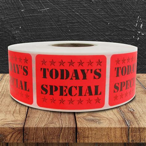 todays special label dayglo red labels  stickers