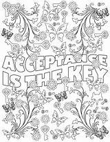 Recovery Sobriety Colouring Acceptance sketch template