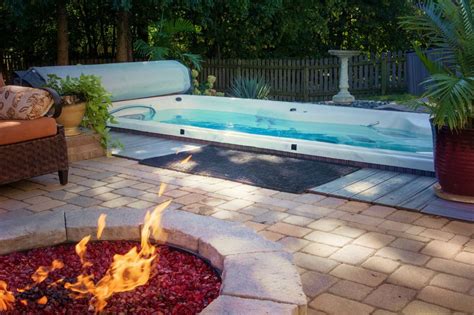 fire and water fire pit hot tub backyard ideas master spas blog