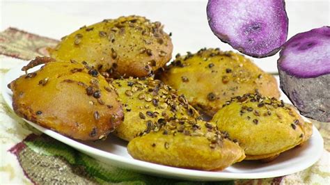 ratalu kand puri video recipe kand bhajiya or pakora recipe purple yam fritters youtube