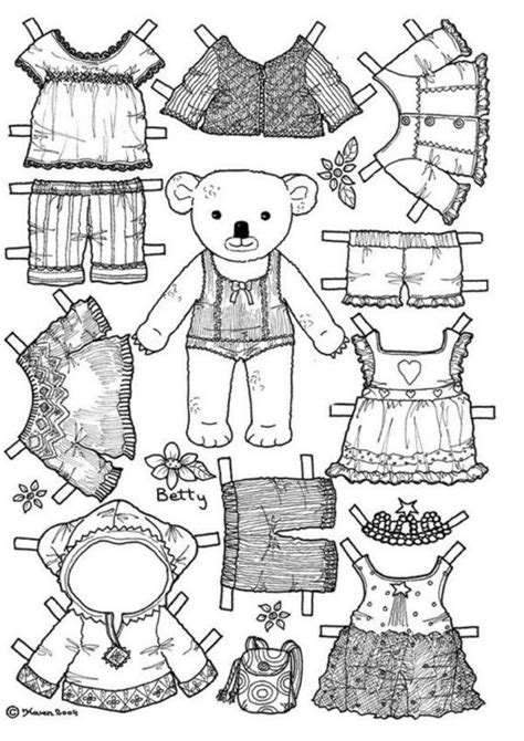 paper doll clothes  teddy bear   items