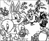 Tunes Coloring Easter Looney Warner Bros Baby Egg Wecoloringpage sketch template
