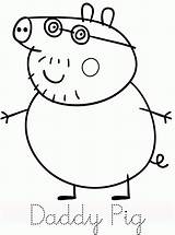 Pig Peppa Coloring Pages Print Daddy Family Printable Kids Line Drawing Felt Trace Diy Colouring Friends George Magnets Papa Colour sketch template