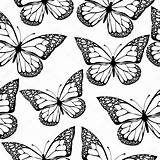 Butterflies Monochrome Bohemian Insect Seamless Depositphotos Fundos Acessar sketch template
