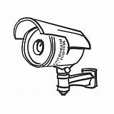 Telecamera Bewakingscamera Doodle Seguranca Segurança Sicurezza Vetores Vettore Vettori sketch template