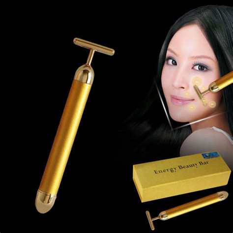 energy beauty bar 24k gold pulse firming massager facial roller