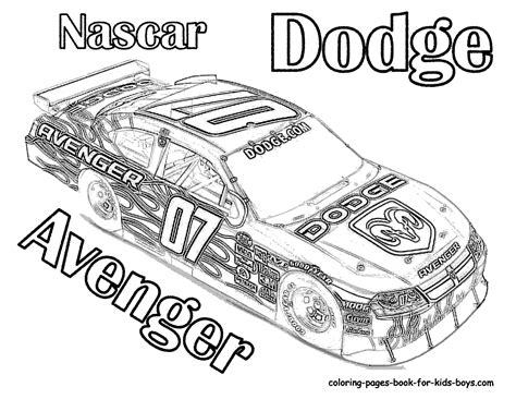 race car coloring pages  nascar dodge avenger  disney coloring