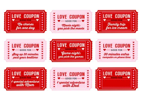 minute valentines day ideas love coupons coupon template love