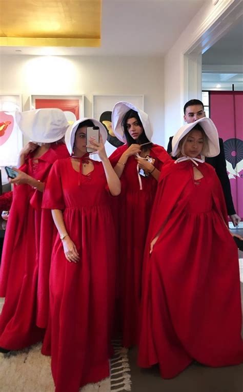 handmaids unite from kylie jenner s handmaid s tale party e news