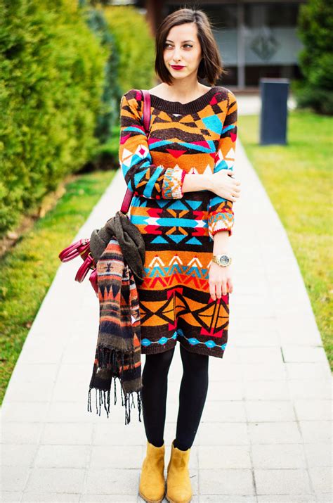 aztec sweater dress