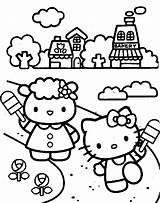 Coloring Pages Kitty Hello Do sketch template