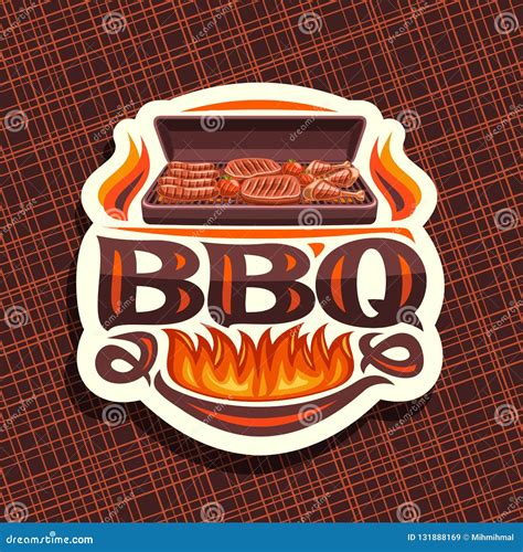 vector logo  bbq stock vector illustration  font